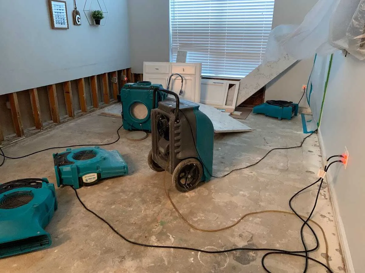 Dehumidifier in flood-cut room for Water Extraction & Removal in Old Jamestown